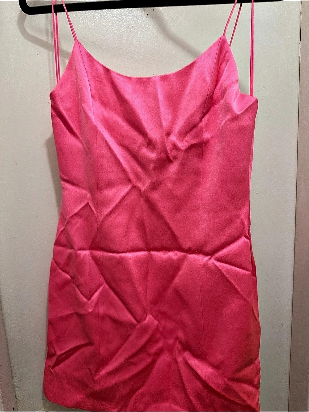 Satin Mini Dress in Pink Like New